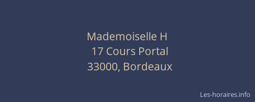 Mademoiselle H