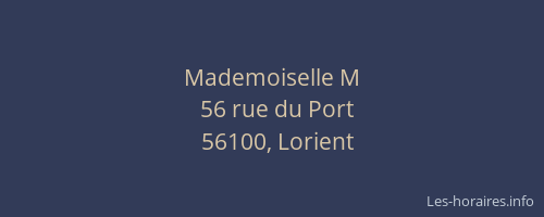 Mademoiselle M