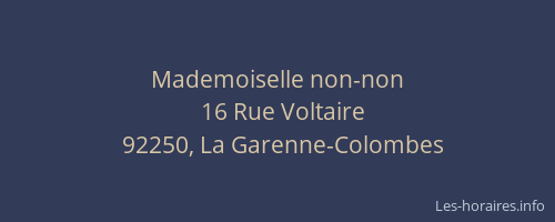 Mademoiselle non-non