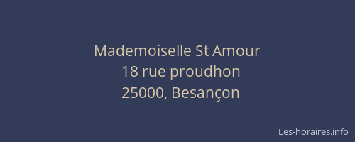Mademoiselle St Amour