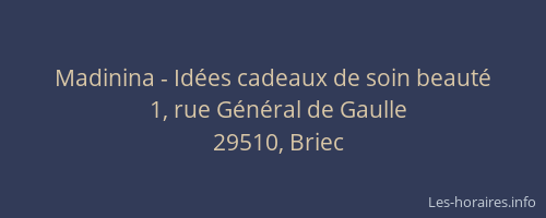 Madinina - Id&eacute;es cadeaux de soin beaut&eacute;