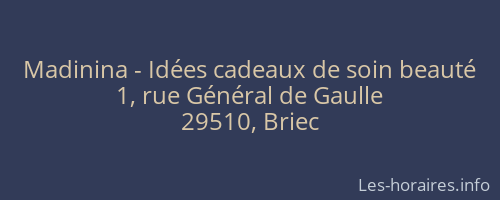 Madinina - Idées cadeaux de soin beauté