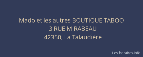 Mado et les autres BOUTIQUE TABOO