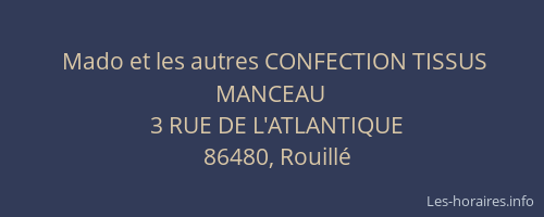 Mado et les autres CONFECTION TISSUS MANCEAU
