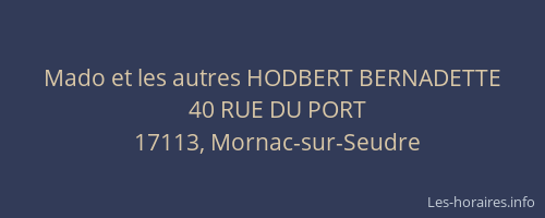 Mado et les autres HODBERT BERNADETTE
