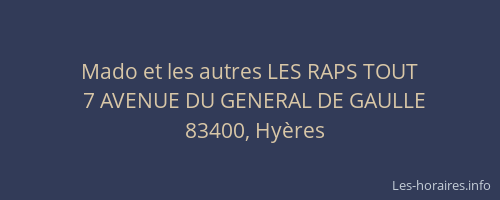 Mado et les autres LES RAPS TOUT