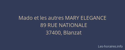Mado et les autres MARY ELEGANCE
