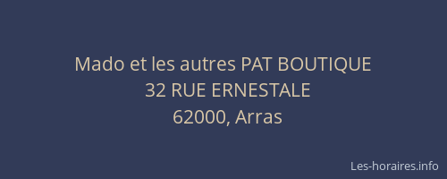 Mado et les autres PAT BOUTIQUE