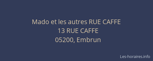 Mado et les autres RUE CAFFE