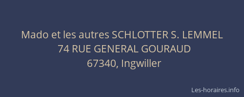 Mado et les autres SCHLOTTER S. LEMMEL