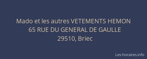 Mado et les autres VETEMENTS HEMON