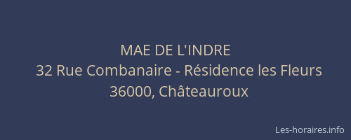 MAE DE L'INDRE