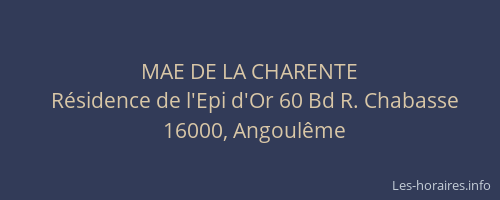 MAE DE LA CHARENTE