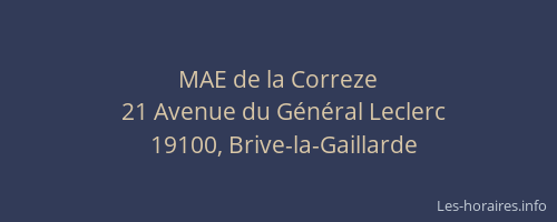 MAE de la Correze