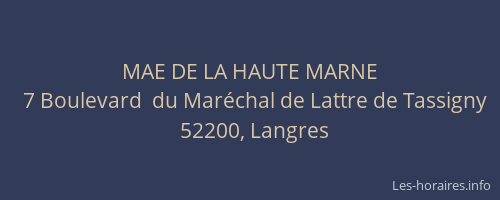 MAE DE LA HAUTE MARNE