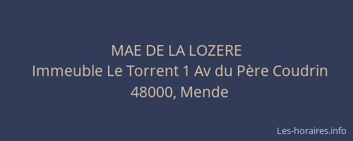 MAE DE LA LOZERE