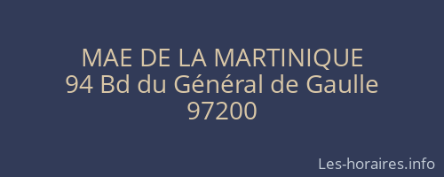 MAE DE LA MARTINIQUE