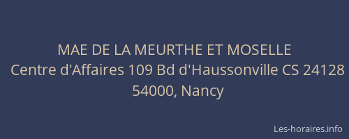 MAE DE LA MEURTHE ET MOSELLE