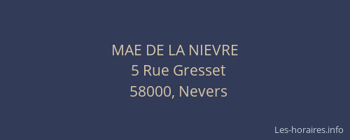 MAE DE LA NIEVRE