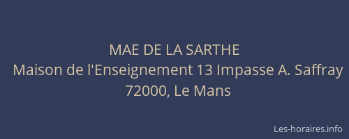 MAE DE LA SARTHE
