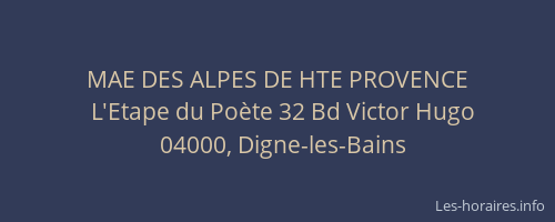 MAE DES ALPES DE HTE PROVENCE