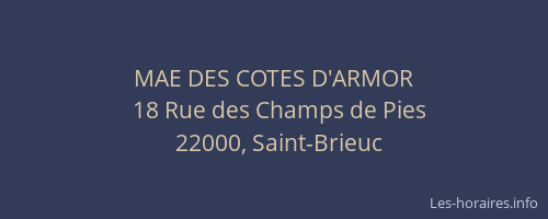 MAE DES COTES D'ARMOR