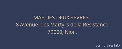 MAE DES DEUX SEVRES
