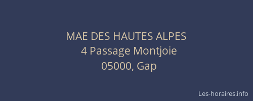 MAE DES HAUTES ALPES