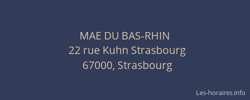 MAE DU BAS-RHIN