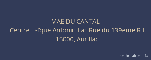 MAE DU CANTAL