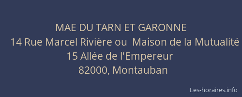 MAE DU TARN ET GARONNE