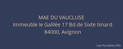 MAE DU VAUCLUSE