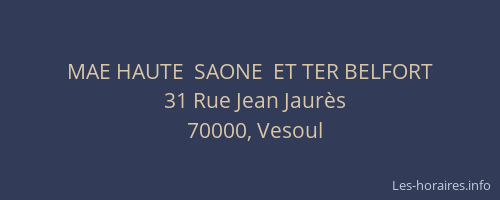 MAE HAUTE  SAONE  ET TER BELFORT