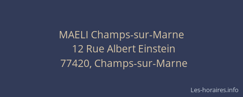 MAELI Champs-sur-Marne