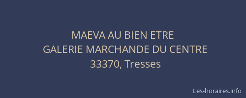 MAEVA AU BIEN ETRE