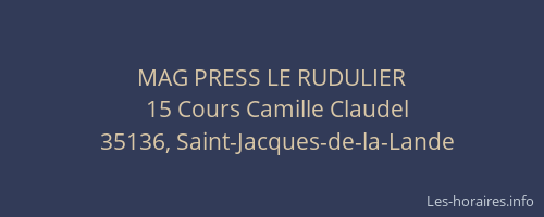 MAG PRESS LE RUDULIER