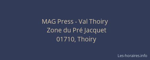 MAG Press - Val Thoiry