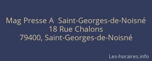 Mag Presse A  Saint-Georges-de-Noisné