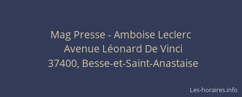 Mag Presse - Amboise Leclerc
