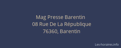 Mag Presse Barentin