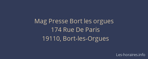Mag Presse Bort les orgues
