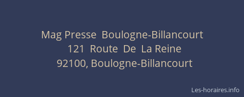 Mag Presse  Boulogne-Billancourt