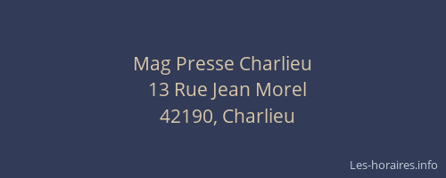 Mag Presse Charlieu
