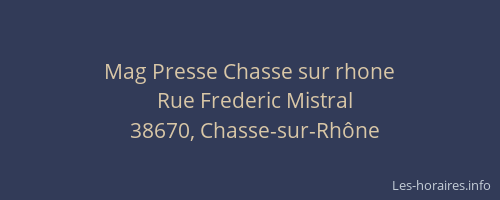 Mag Presse Chasse sur rhone