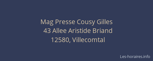 Mag Presse Cousy Gilles