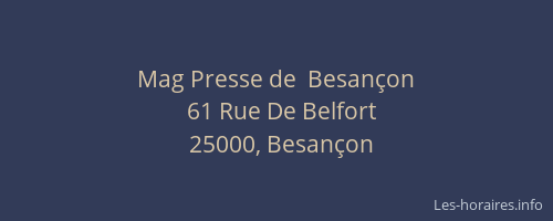 Mag Presse de  Besançon