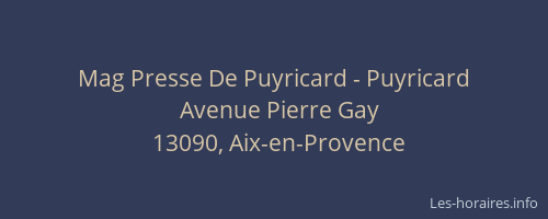 Mag Presse De Puyricard - Puyricard