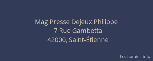 Mag Presse Dejeux Philippe