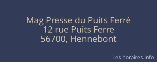 Mag Presse du Puits Ferré