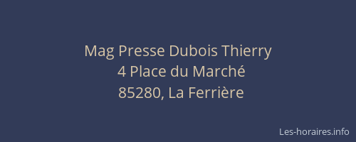 Mag Presse Dubois Thierry